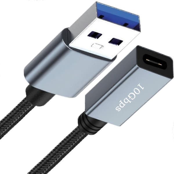 USB hane till typ C hona förlängningsadapter 10 Gbps för bärbar dator PC-laddare 1.5 meter