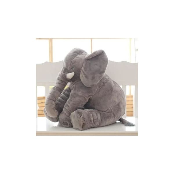 Pude - Elefant - 60cm - Blødt Plys - PP Bomuld - Enkelt Design