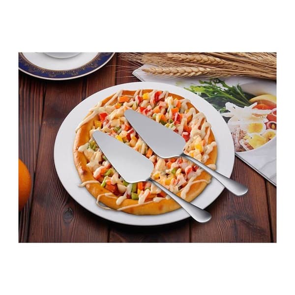 Multifunktionel serveringsspatel i rustfrit stål - Kage-, tærte- og pizzaspade i 1 - Perfekt til køkken og arrangementer