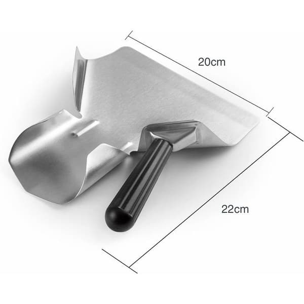 Profesjonell Chipsspade i Rustfritt Stål 20x22cm Trapesformet Design Ergonomisk Sklisikkert Håndtak for
