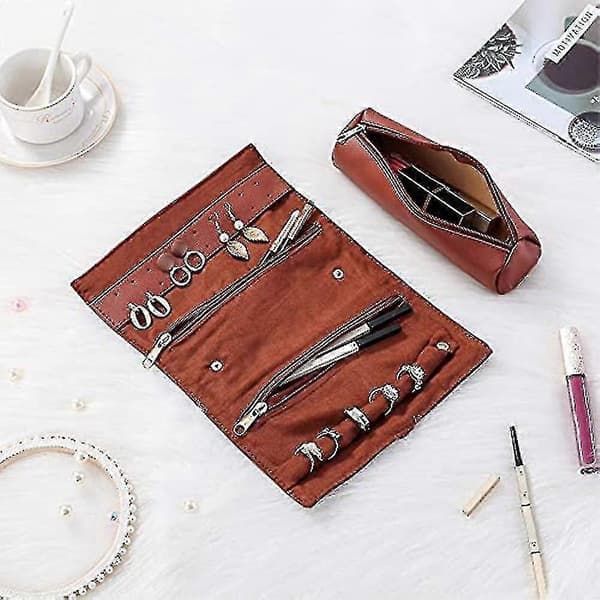 Makeup Organizer til kvinder med makeuptaske, øreringeorganizer, halskædeholder