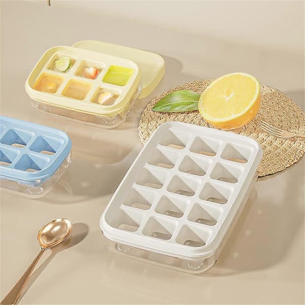 6/15 gitter letudløselige mini-isterningbakker, stabelbare mini-isterningbakker med låg Green 15