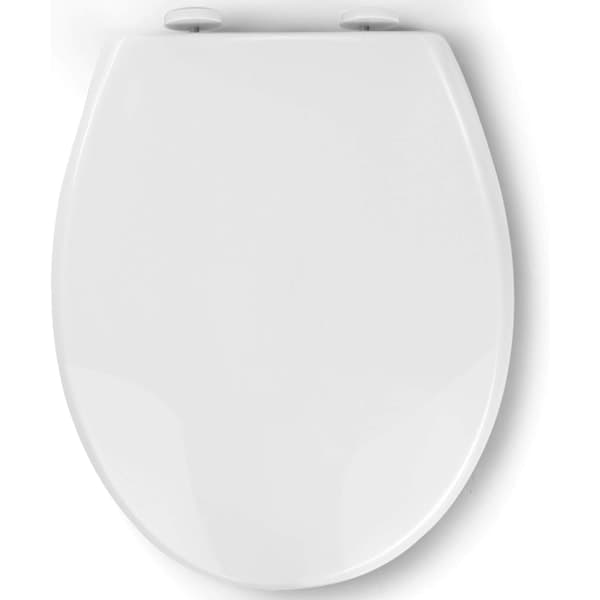 Blødtlukkende toiletsæde, Toiletsæde med quick release for nem topmontering O-form