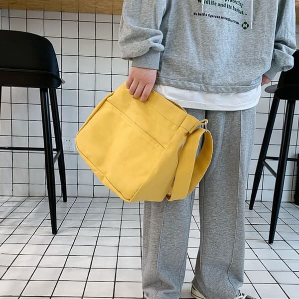 Axelväska Canvas Handväska GUL gul yellow