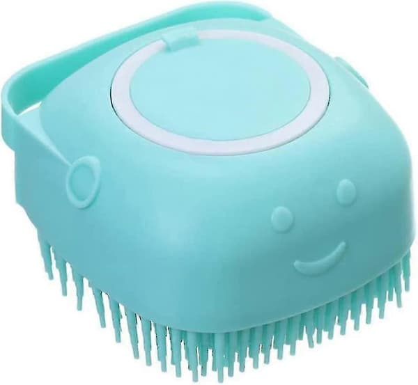 Kæledyrsshampoo Børste Badebørste Silikone Massage Dispenser Til Kat Hund Blå
