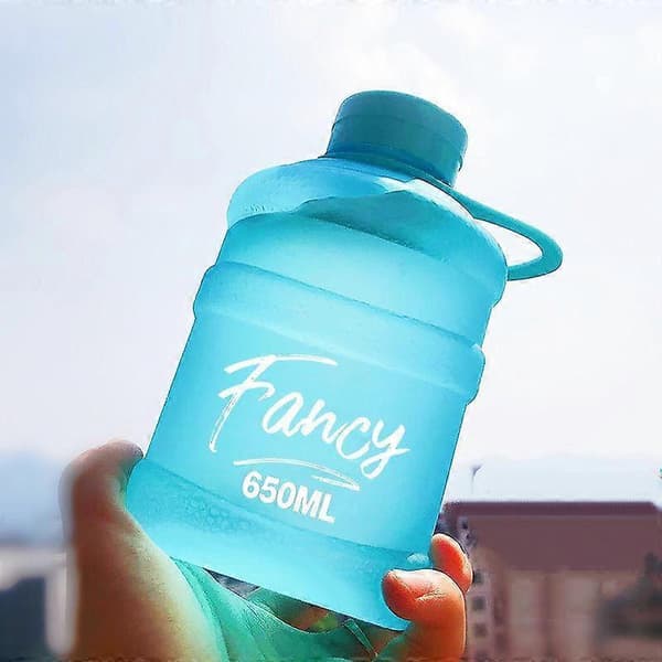 Mini Liten Ren Hinkmugg Plastvattenmugg Fancy [Frostat Blå] 650ml Enkelmugg