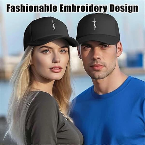 Justerbar brodert baseballcaps for menn og kvinner Black A