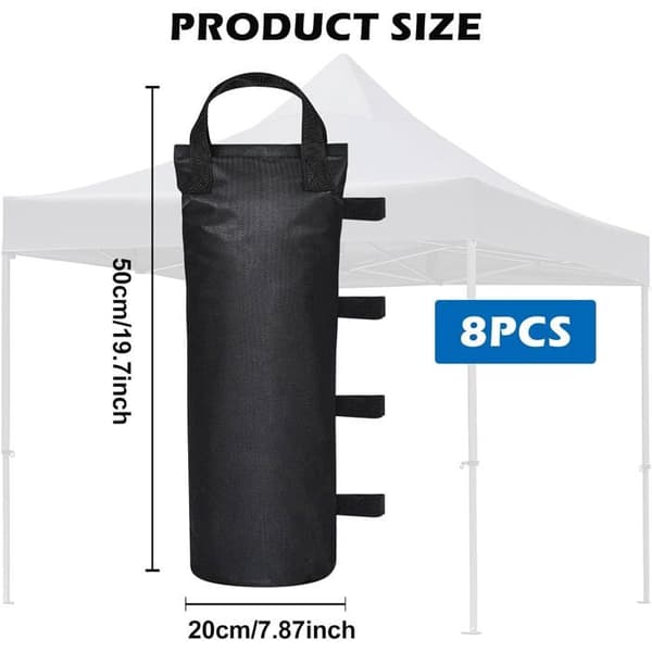 Viktpåsar - 8-pack - Oxford Nylon - Dubbelsydda - För lusthus och parasoller - 50x20 cm