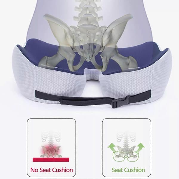 Libiyi Outfany Ergoseat, Welnax Orthosoothe Sittdyna i Memory Foam Grey