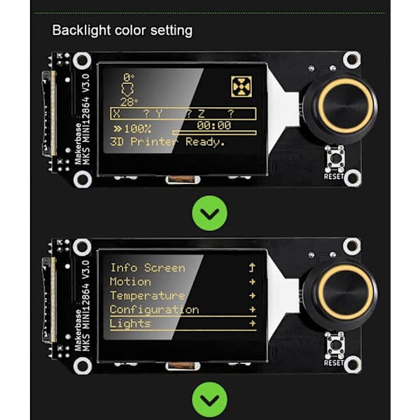 MKS Mini12864 V3 Indsæt SD-kort Side LCD Smart Display Skærm 3D Printer Dele til MKS Nano V2/3 GenL Mini 12864