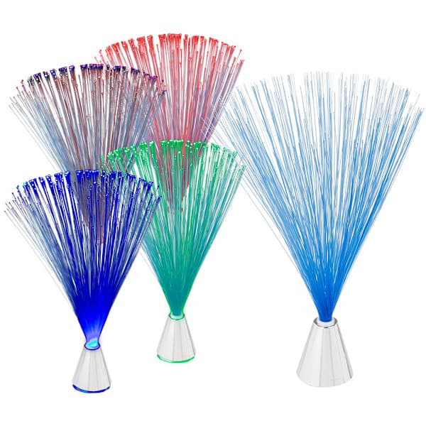 Fiberoptisk lampe / fiberlampe - farveskiftende - 21 cm multi -crash