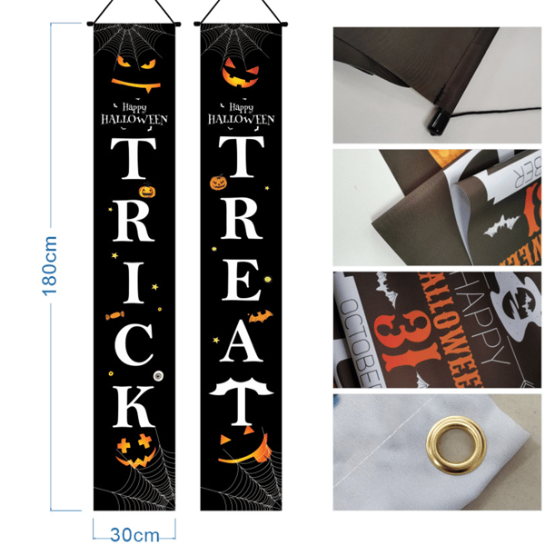 Polyester Halloween-dekorationer, kreativ gyser sjovt billede Sort Black
