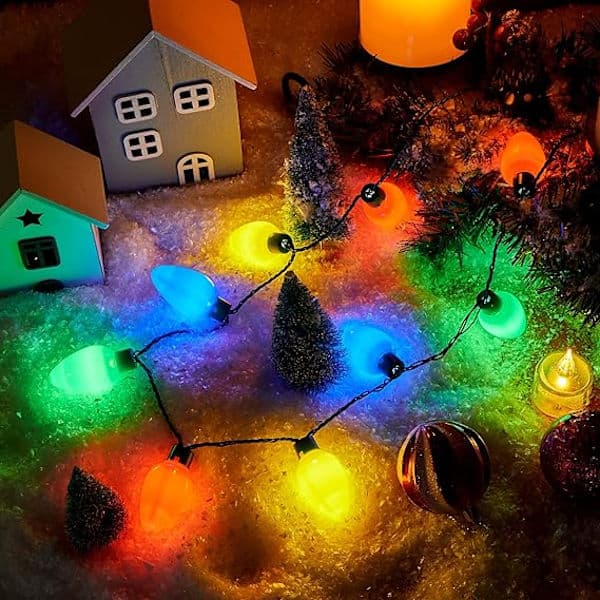 Jule LED Lys Kæde Halskæde Juleferie Tilbehør Festartikler 9 LED Lys