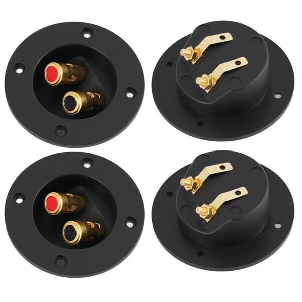 Højttalerterminalblok - 4 stk. - 2 vejs - Højttalerstik - Til subwoofer og hjemmelyd