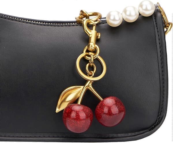 Körsbärsväskcharm, Körsbärsnyckelring Accessoar Plånboksberlock