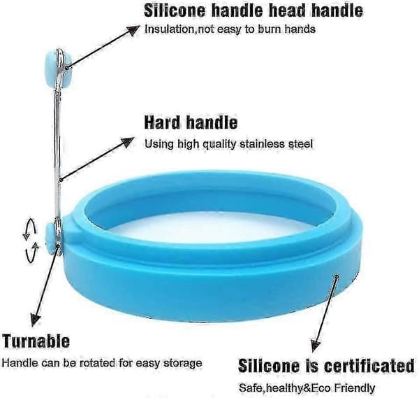 Silikon-eggeringer, 10,2 cm, matsikker, non-stick-belagt, stekte egg, pannekaker