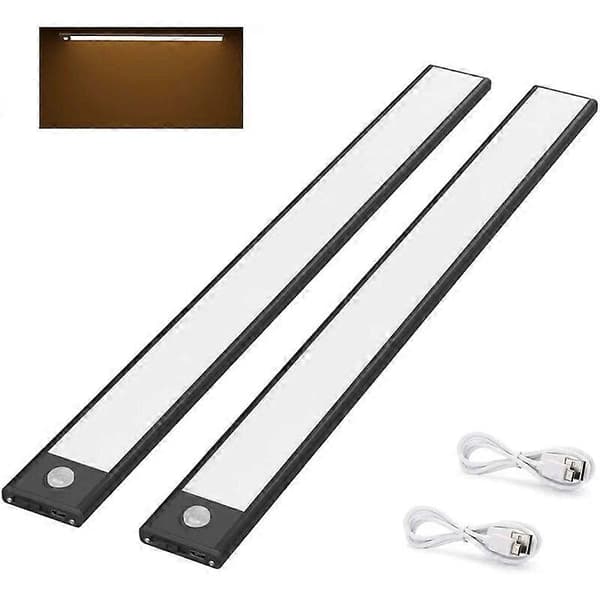 2 LED-vaatekaappilamppua, 40 cm, langaton, USB-ladattava
