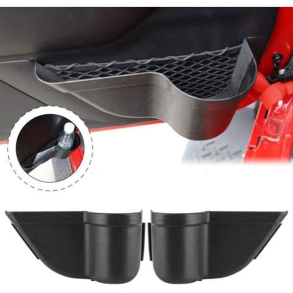För 2011-2018 Jeep Wrangler JK JKU förvaringslåda för framdörr ABS svart