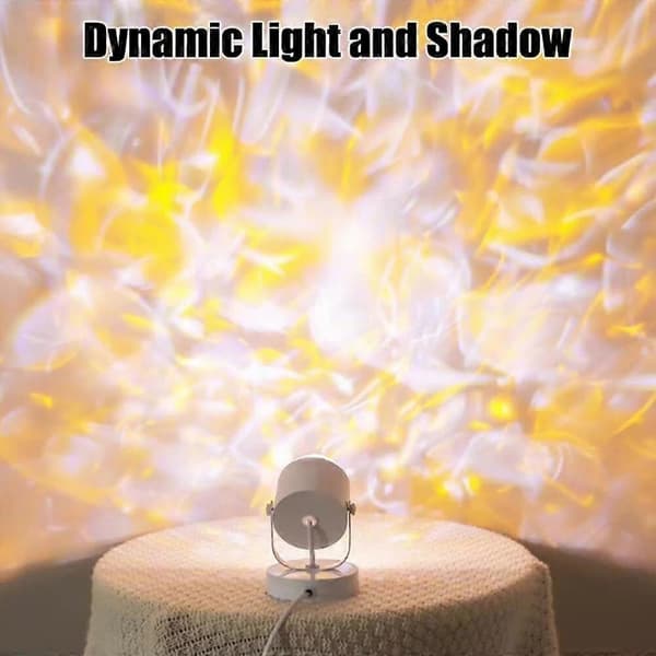 Velosphere Lampa, 3D Holografiska Vattenkrusningslampor för Romantisk Atmosfär White basic