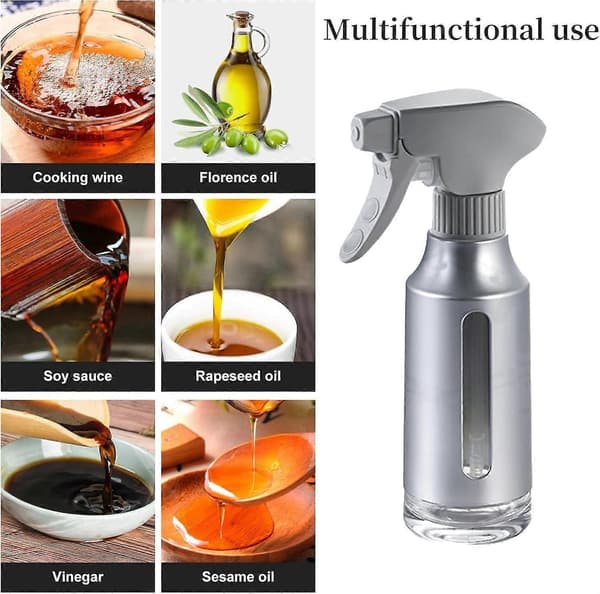 Olivenoljesprøyte for matlaging, rustfritt stål, for Airfryer, frostet grå