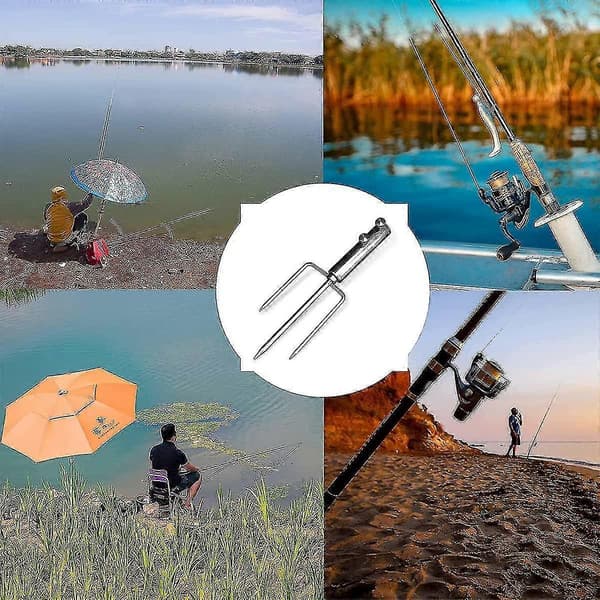 Paraplystativanker med 3 pigger, kraftig parasollbase i metall, utendørs paraplyanker i stål for strandgress og sand