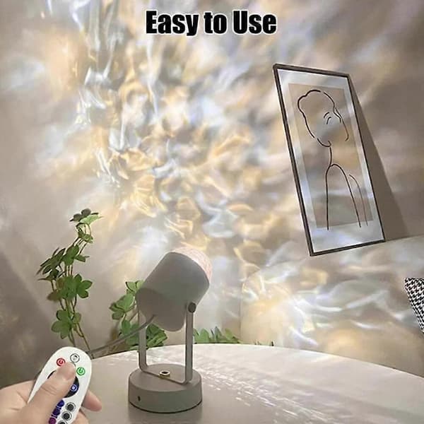 Velosphere Lampe, 3D Holografisk Vannbølge Romantiske Atmosfærelamper White basic