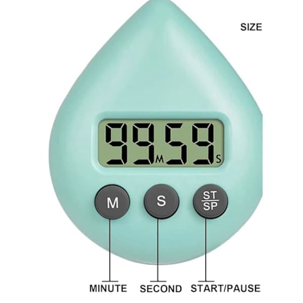 Vattentät duschtimer, digital timer, badrums- och kökstimer, nedräkningstimer med sugkoppshål vit vit vit white