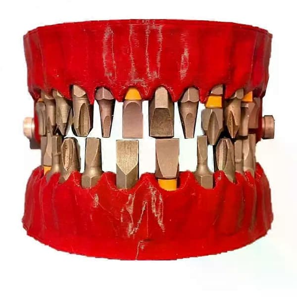 Screwdriver Bit Sjov Plast Hjem Indretning Tandprotese Borebit Holder Med 28 Bits Bit Adapter Tænder Model Design Style A