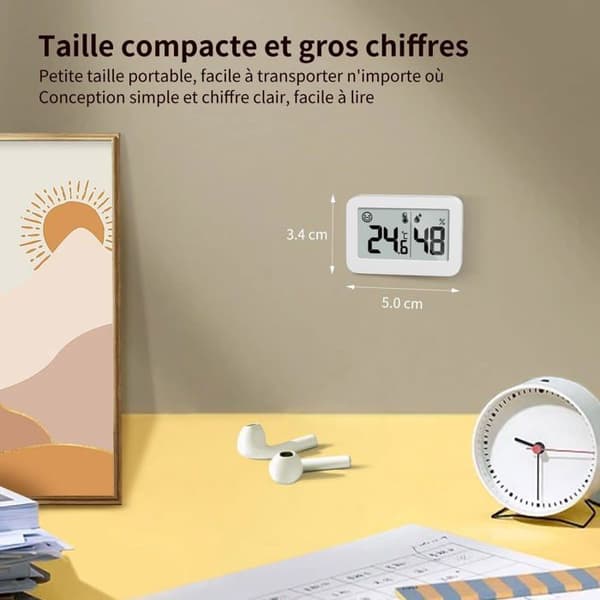 2 Mini Digitale Hygrometer Termometre Celsius Display Indendørs Fugtighed Temperatur til Kælder Drivhus Babyværelse