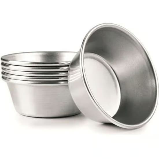 Pastéis de Nata-formar, set om 6 - 7,5 x 2 cm - Grå - Non-stick