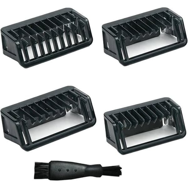Trimmer Guidekammer - Sett med 4 - Solid plast - Toveis kutting 1 til 5 mm - Skjegg og barbering