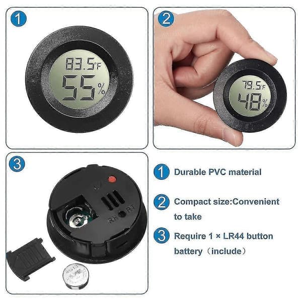 10-pak Mini Hygrometer Termometer Digital LCD-display til Drivhus Planteskole Krybdyr Inkubator_Gode ting