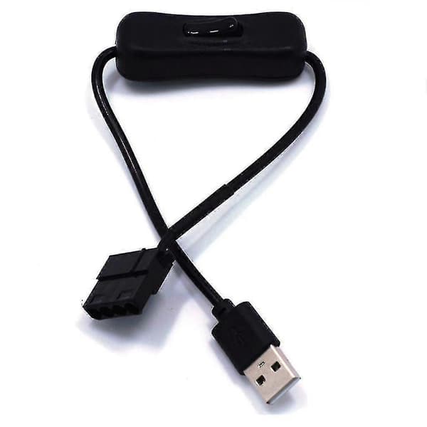 5V USB til 3 / 4-pinners PC-vifte strømadapterkabel med bryter 1 til 1 vei