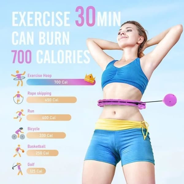 Hula Hoop - Justerbar - Massagepunkter - 28 Däck - Lila
