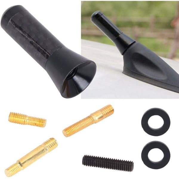 Kort antenne lavet af aluminiumslegering og kulfiber, 3,5 cm/1,4 tommer, Universal bilmodifikation