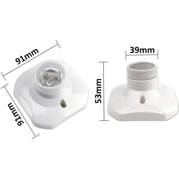 4st E27 Skruvfattningar för taklampor, E27 Garagelampfattningar, AC 220-240V, LED-lampfattningshållare, E27 Taklampbas