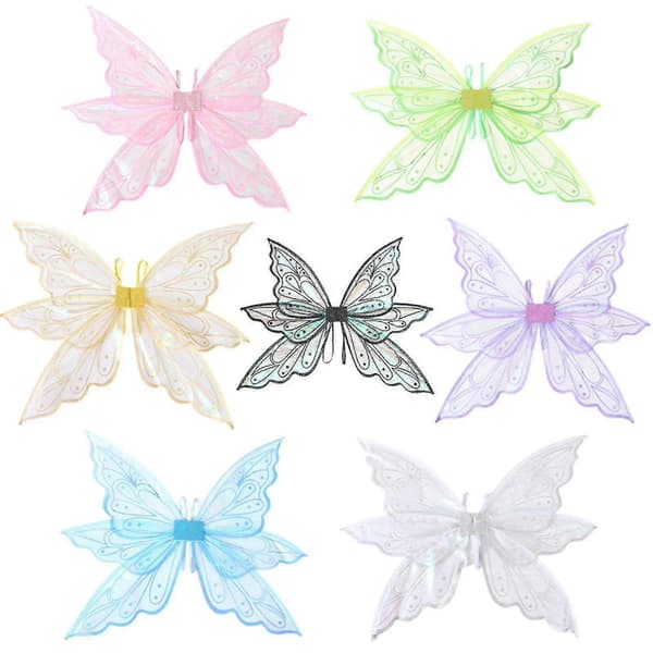 Fevvinger for voksne og barn, sommerfuglfevinger, glitrende, lette fevinger green1