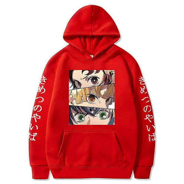 Demon Slayer hettegenser unisex red S