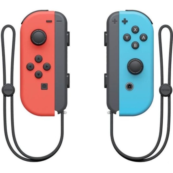 Ett par Neon Red & Neon Blue Joy-Con-kontroller för Nintendo Switch Neonröd & Neonblå