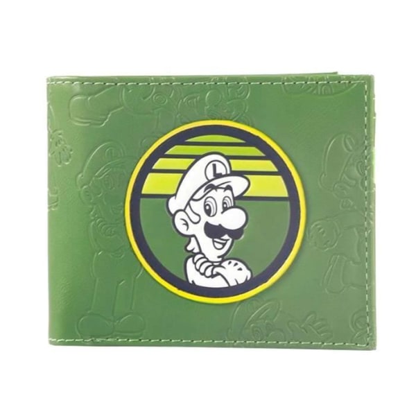 Super Mario Wallet retro Luigi Logotyp nya officiella Nintendo Green Bifold
