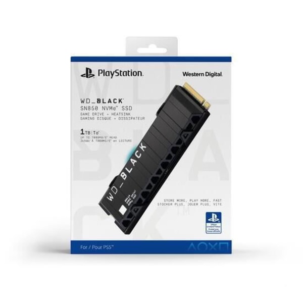 Minne SSD Western Digital Black 1till officiell licens Playstation-tillbehör-PS5