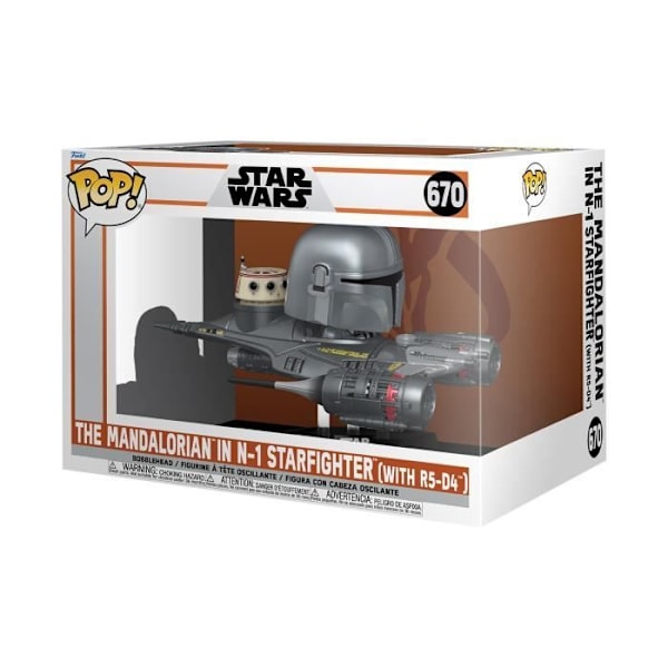 Figurine - Funko - The Mandalorian i N1 Starfighter - Star Wars - Vuxen - Grå Flerfärgad