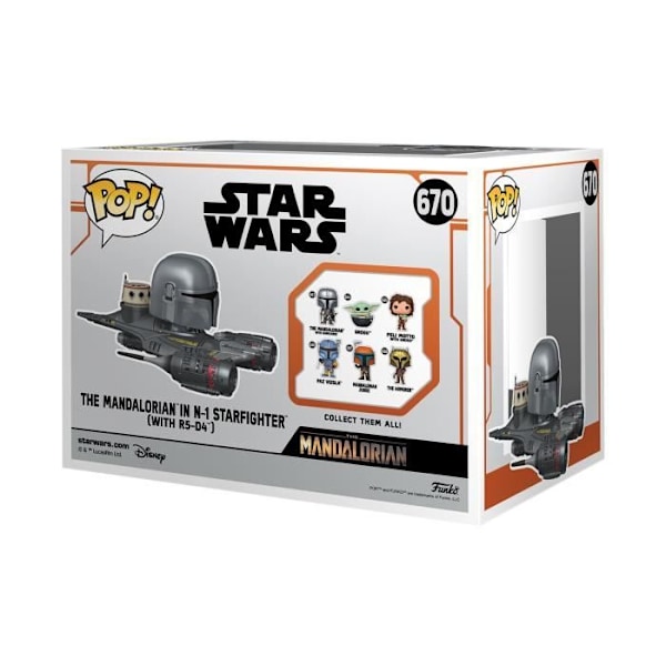 Figurine - Funko - The Mandalorian i N1 Starfighter - Star Wars - Vuxen - Grå Flerfärgad