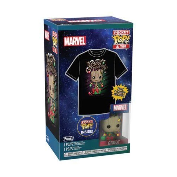 Pocket Pop! & T-shirt - Guardians of the Galaxy - Holiday Groot storlek M