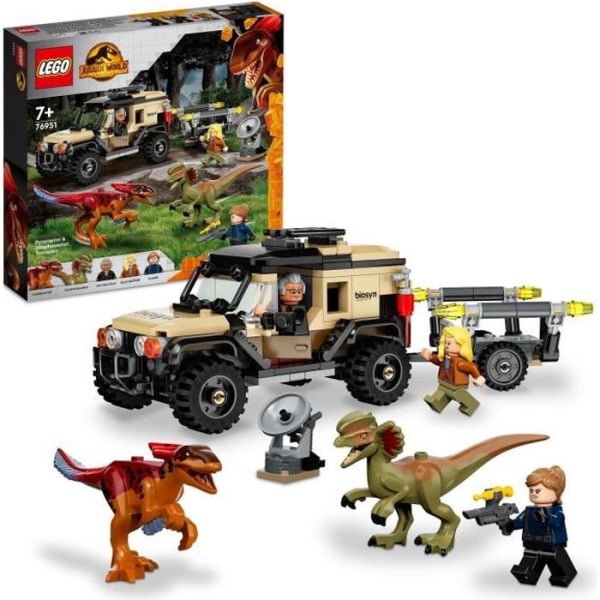 LEGO® 76951 Jurassic World Transport av Pyroraptor och Dilophosaurus, dinosaurier med terrängvagn, från 7 år