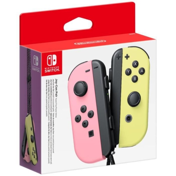 Ett par Pastell Pink &amp; Pastell Yellow Joy-Con-kontroller för Nintendo Switch