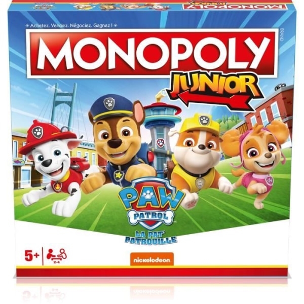 Paw Patrol Junior Monopoly - Brädspel - VINNANDE RÖTTER - Junior Monopol med Paw Patrol-karaktärer.