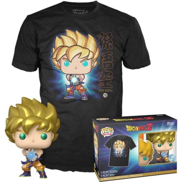 Pop&amp;tee-figur - Dragon Ball Z - Goku Super Saiyan And Kamehameha - Storlek M