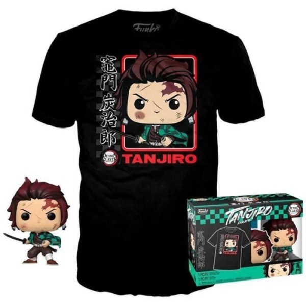 Tshirts-förpackad t-shirt - Demon Slayer - Tanjiro med blåregn - storlek L
