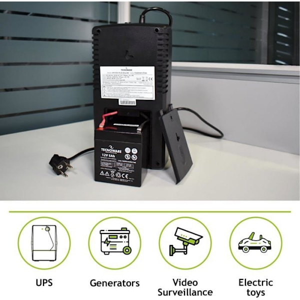 Batteri - Tecnoware - 12 V - Kapacitet 5 Ah - Vattentätt - 6,3 mm Faston-uttag